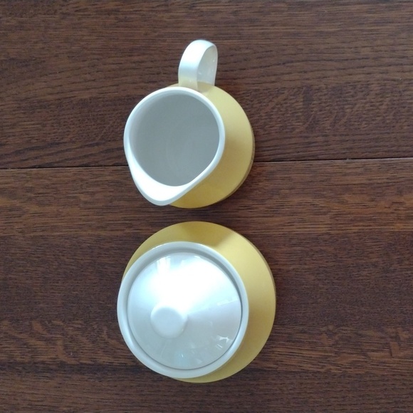 Vintage Mikasa Cera-Stone Sandra Creamer Sugar Bowl Set b540 - Picture 2 of 5